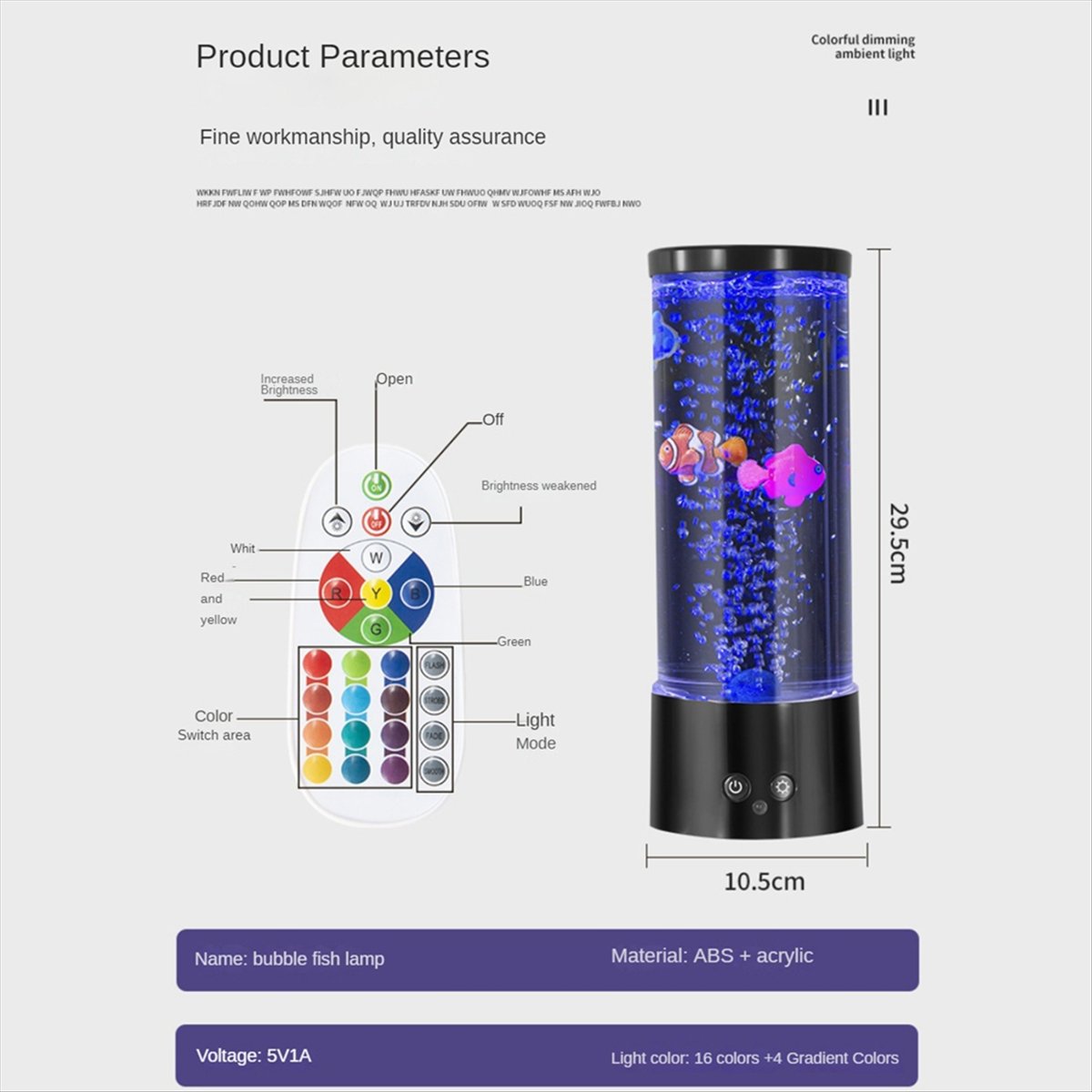 *A99Z Mini RGB Bubble Fish Lam - Aquarium Fish Colour recension och pris